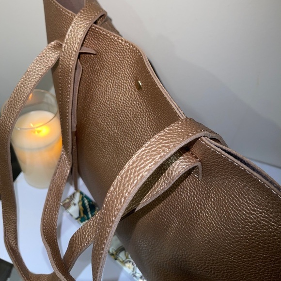 DREUBEA Soft Faux Leather Tote Tassel Shoulder Bag in Bronze main image 11